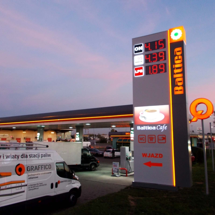 oznakowanie stacji paliw Graffico